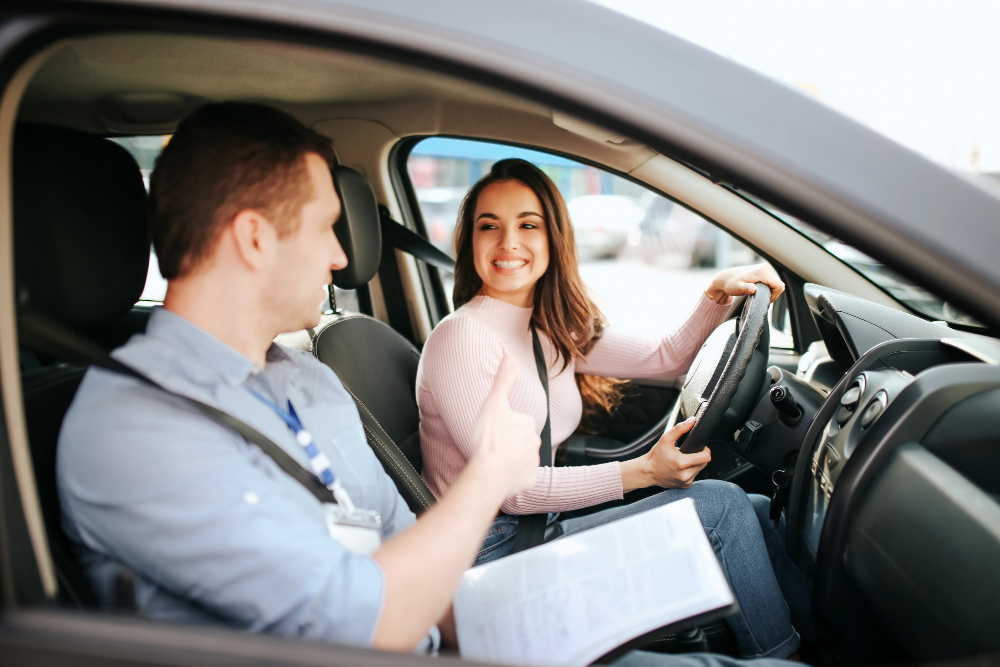 Driving instructor guiding a learner through an intensive course lesson in Coventry